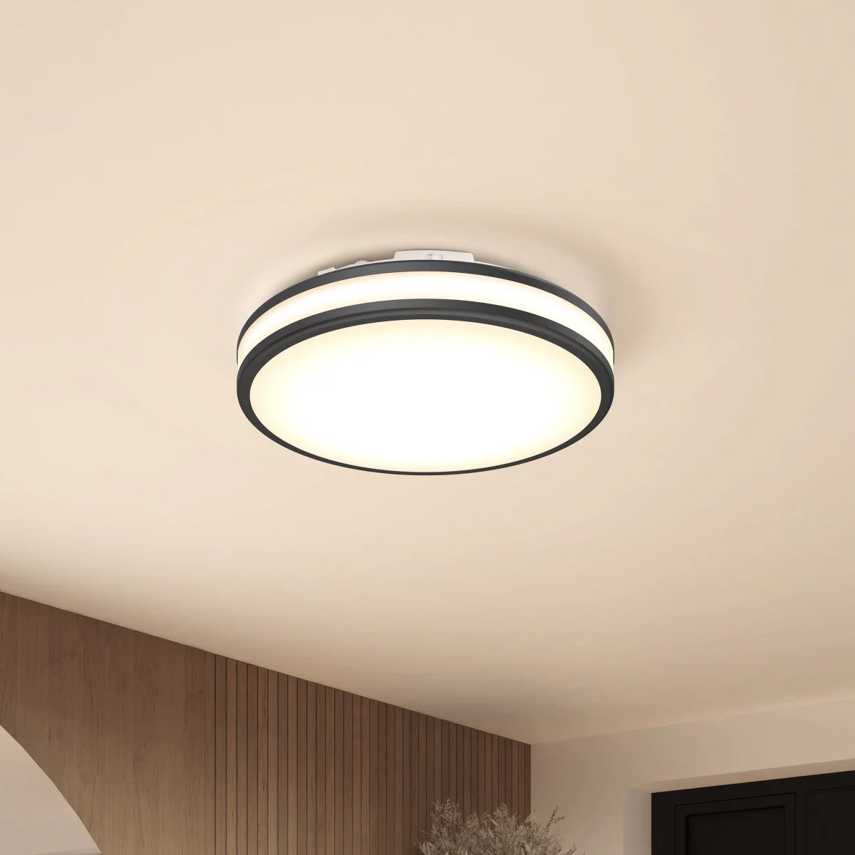Artika Hemisphere 15” LED Flush Mount Light Fixture - Black - Image 4