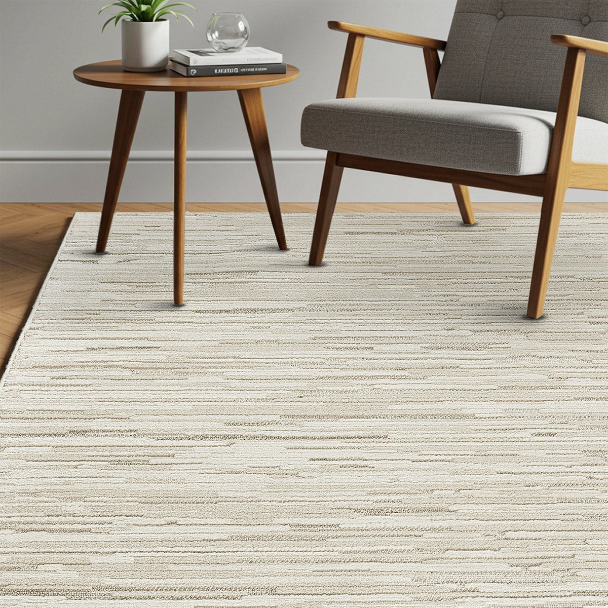 Illume Area Rug Collection, Napat Ivory Beige, Rug Size: 8 ft. 5 in. by 13 ft. - Image 3