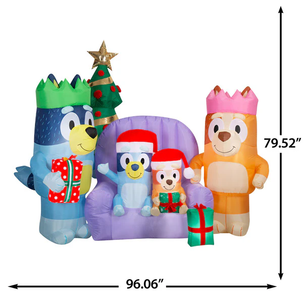 6.6’ Bluey Family Christmas Inflatable - Image 2