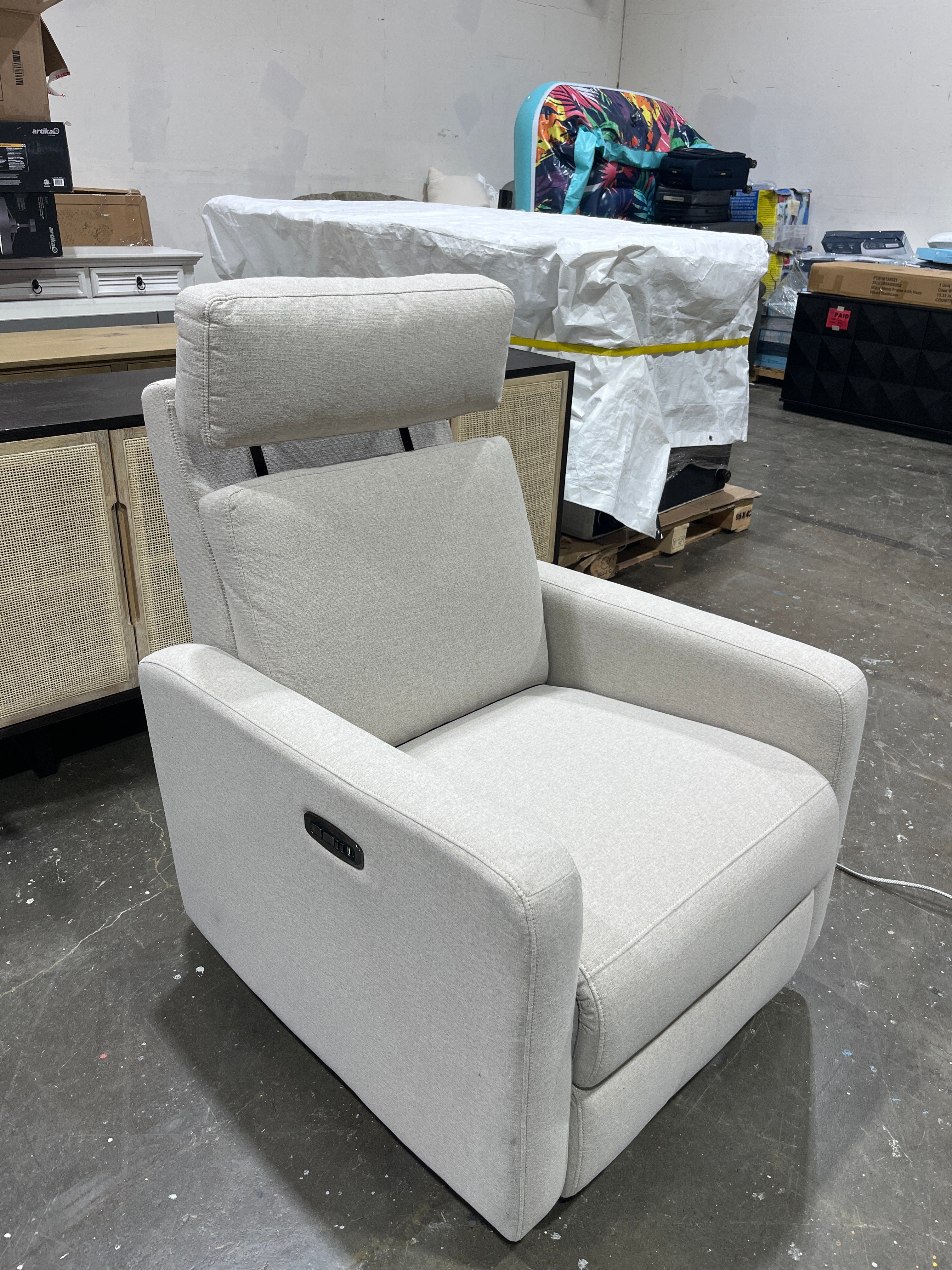 Tallula Fabric Power Glider Recliner with Power Headrest - Image 11