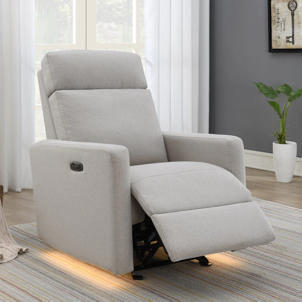Tallula Fabric Power Glider Recliner with Power Headrest - Image 5