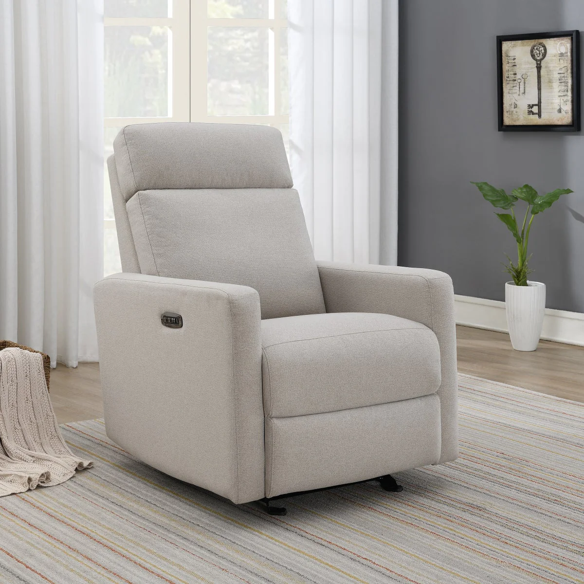 Tallula Fabric Power Glider Recliner with Power Headrest - Image 6