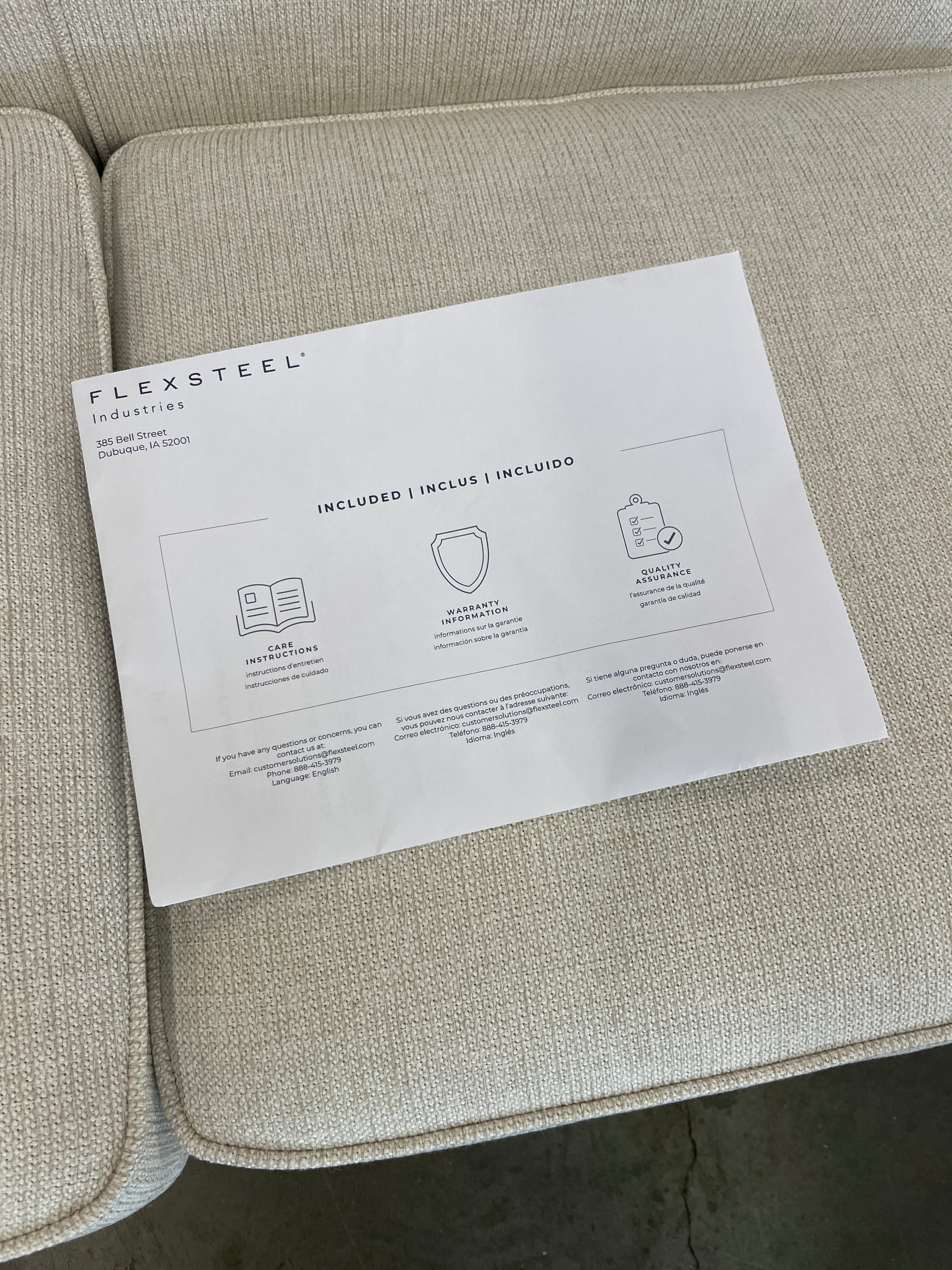 NEW - Costco - Flexsteel Abbey Fabric Sofa - Retail $1249 - Image 10
