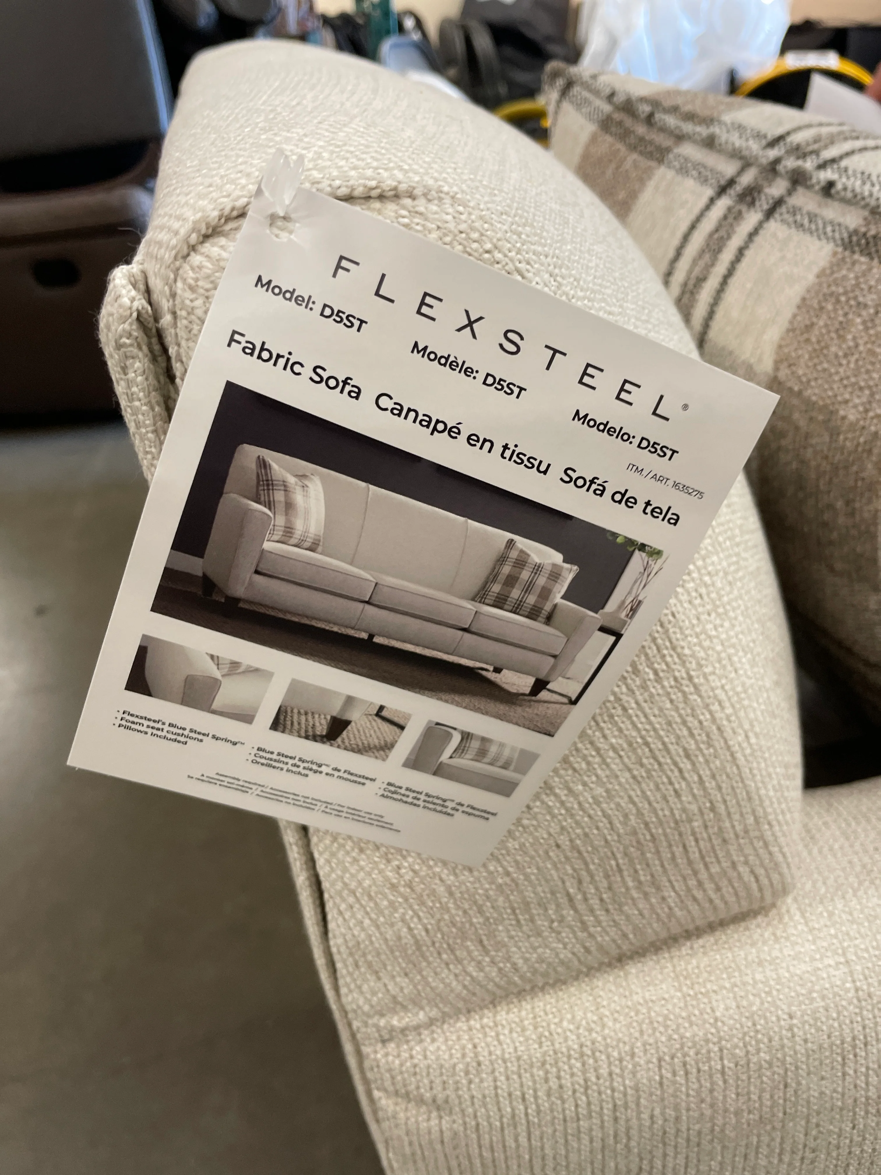 NEW - Costco - Flexsteel Abbey Fabric Sofa - Retail $1249 - Image 9