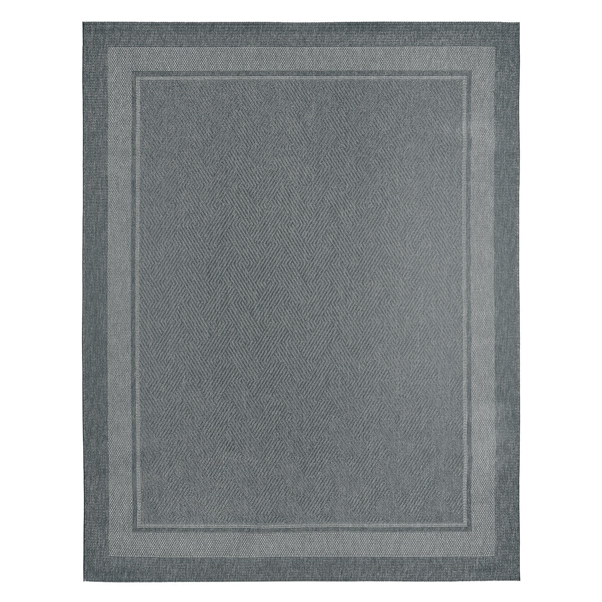 Ravenna Indoor/Outdoor Rug, Geo Border Silver, Rug Size: 6 ft. 6 in. by 9 ft. 6 in. - Image 6