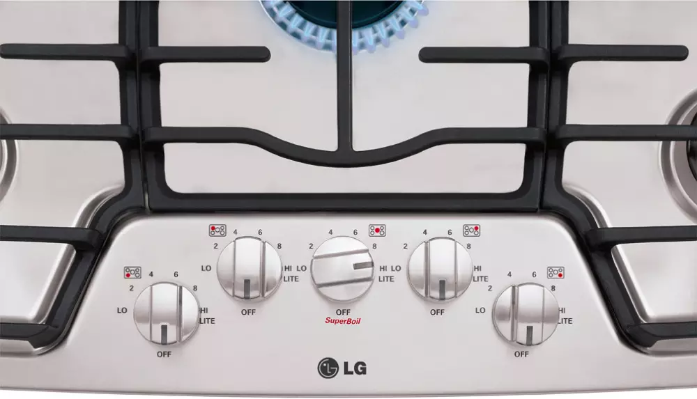 NEW - LG 36 in. Recessed Gas Cooktop in Stainless Steel w/5, Heavy Duty Cast Iron Grates - Retail $1259 - Image 3