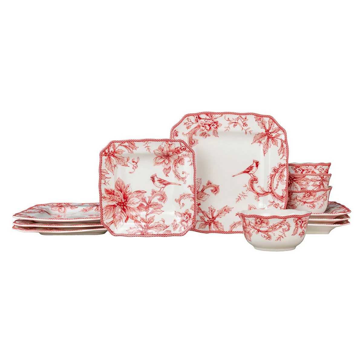 222 Fifth Christmas Lane 12-piece Dinnerware Set - Image 2