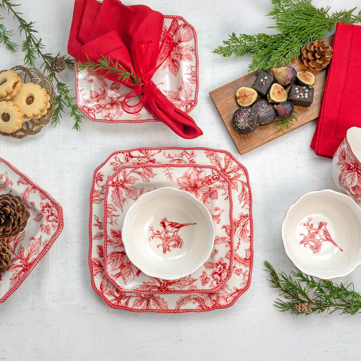 222 Fifth Christmas Lane 12-piece Dinnerware Set - Image 3
