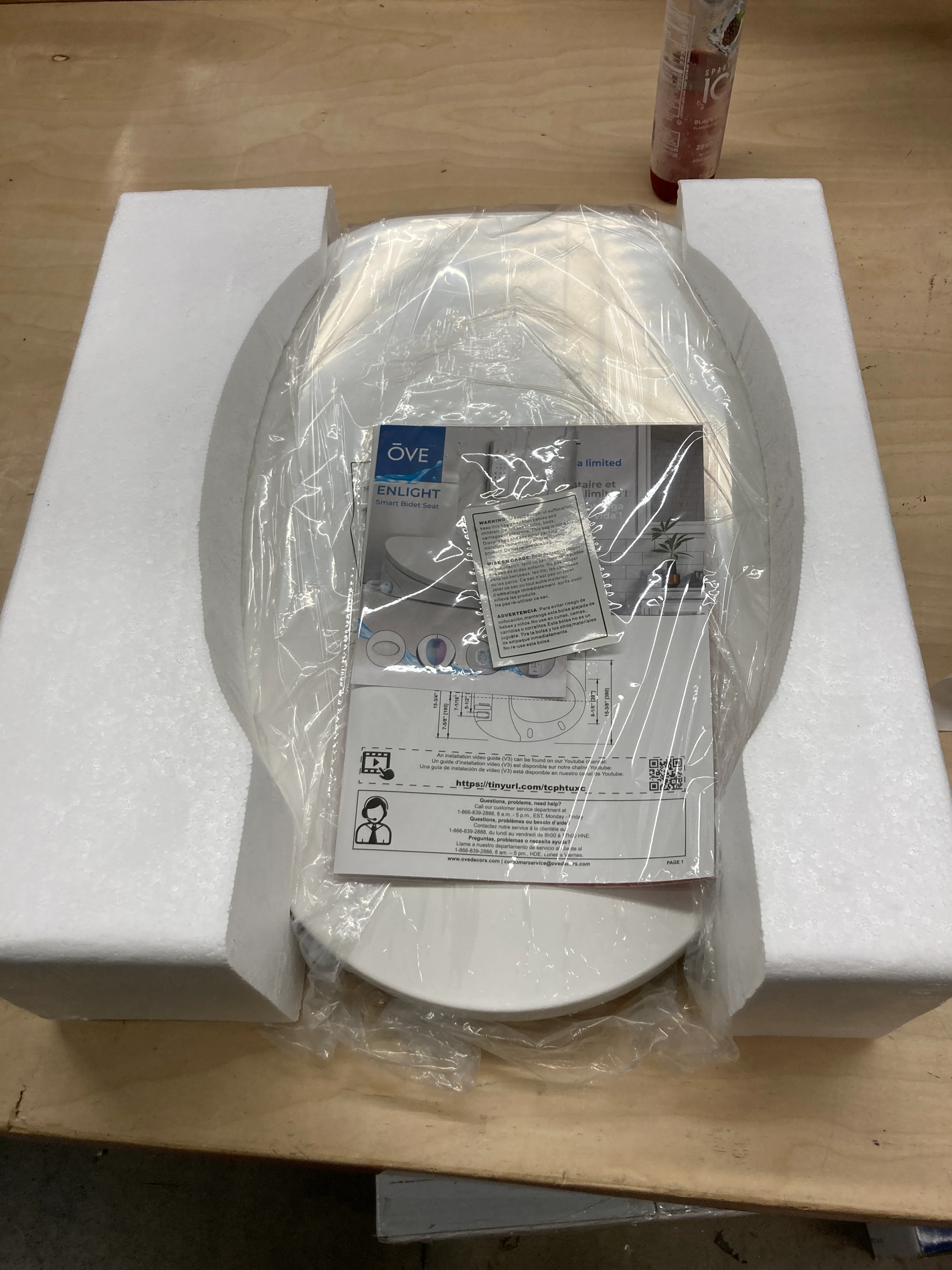 Like NEW - Costco - OVE Decors Enlight Elongated Smart Bidet Toilet Seat with Remote Control - Retail $399 - Image 5