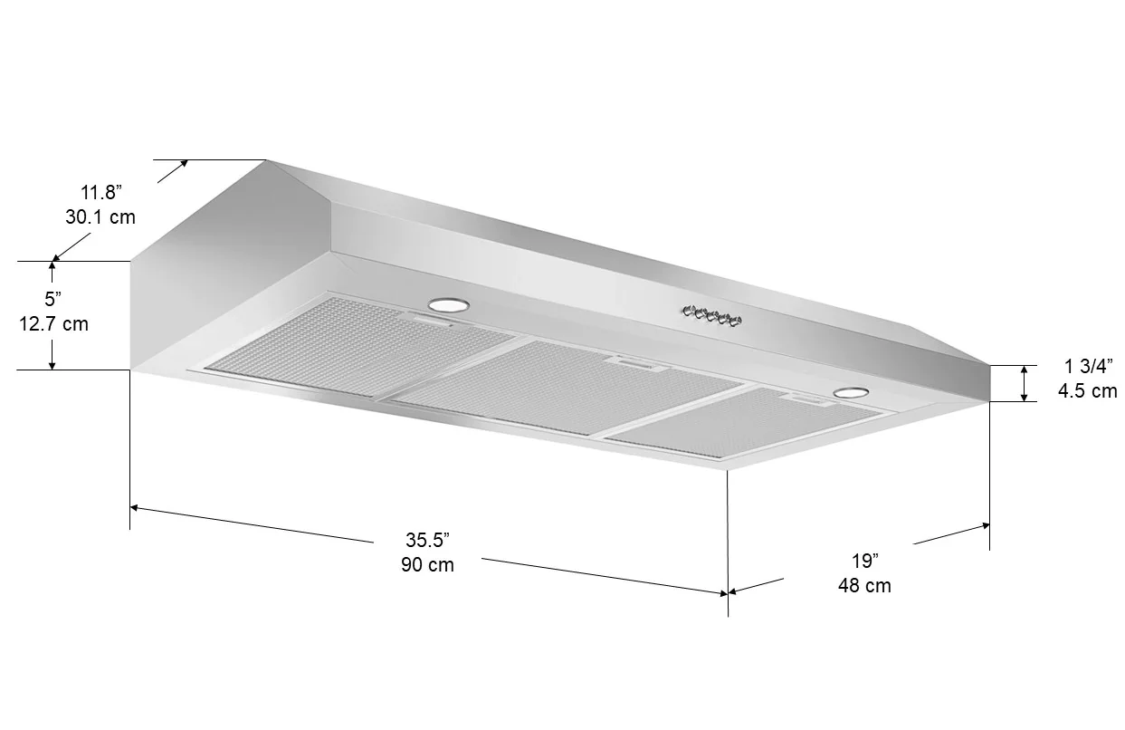 NEW in Box - Slim III 36 in. Range Hood with LED lights Range Hood - Retail $249 - Image 2