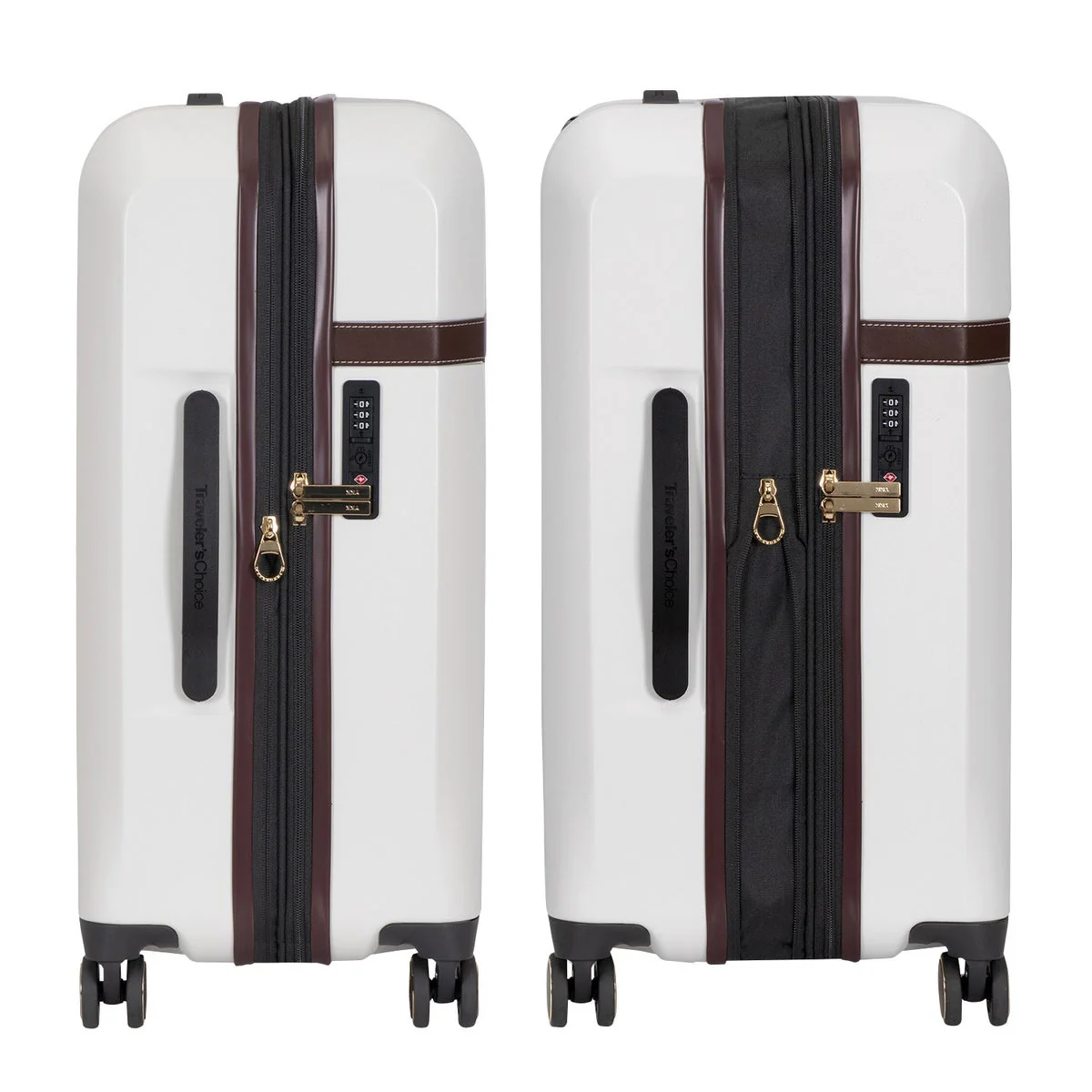 Traveler’s Choice White Candlewood II 3-piece Expandable Hardside Spinner Luggage Set - Image 6