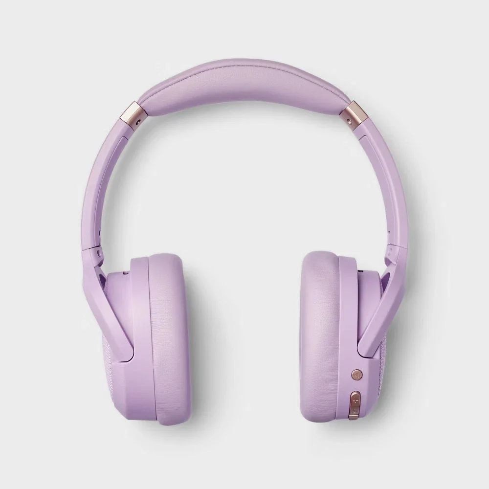 Active Noise Cancelling Bluetooth Wireless Over-Ear Headphones - heyday Pastel Lavender: Hybrid Wired/Wireless, Adjustable Headband - Image 4