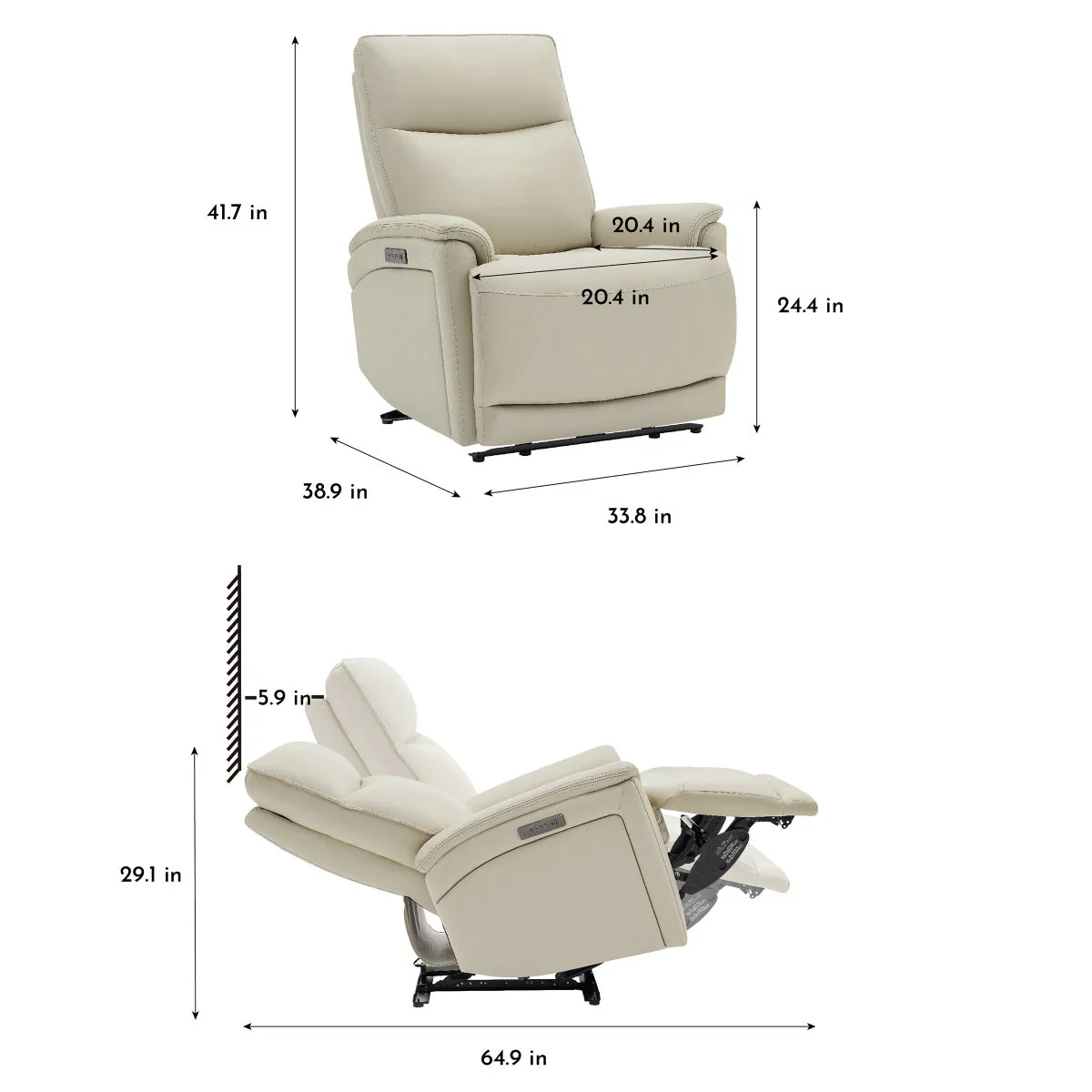 Sanders Leather Power Recliner with Power Headrest - Image 2