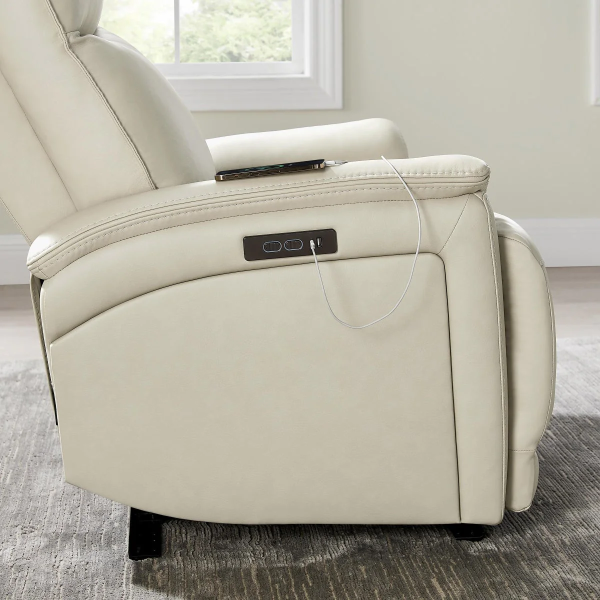 Sanders Leather Power Recliner with Power Headrest - Image 6