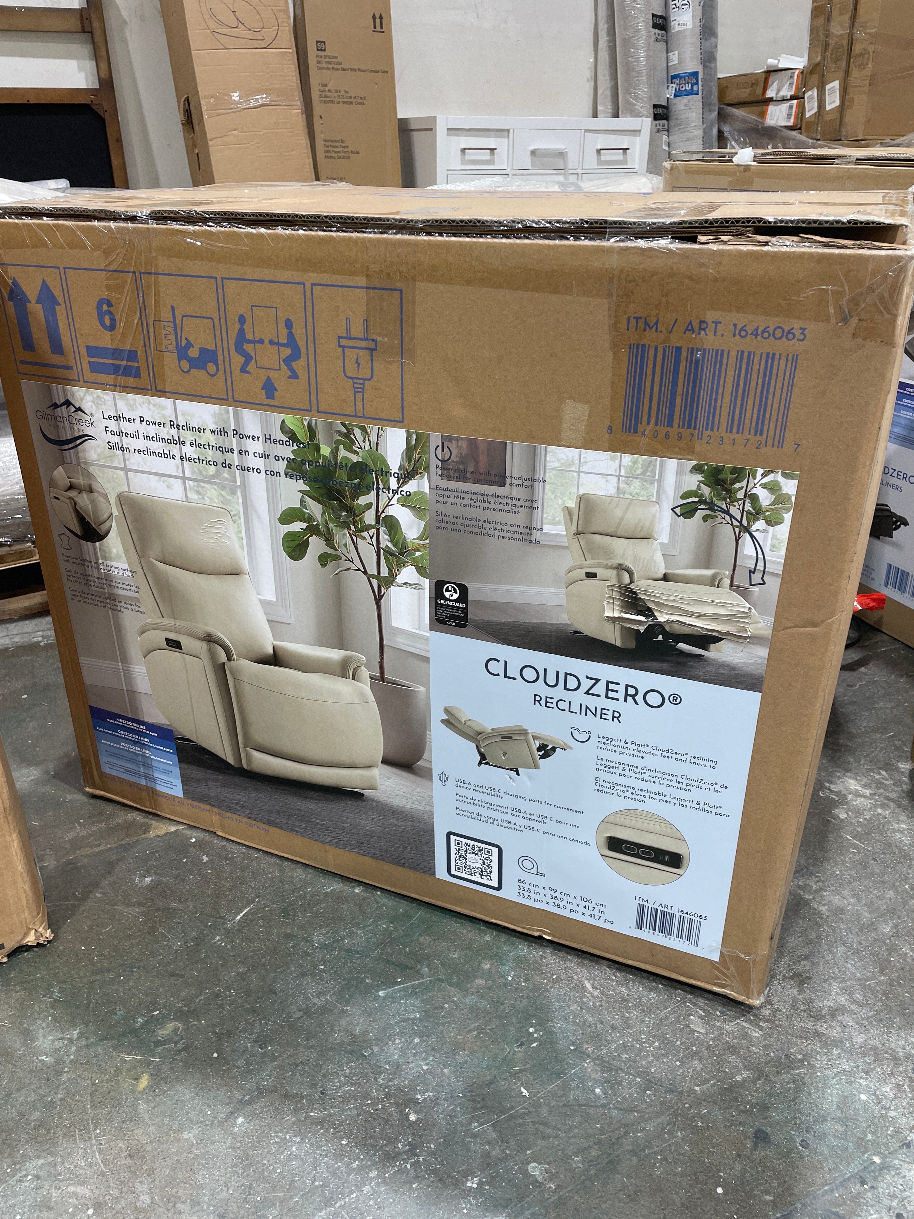 Sanders Leather Power Recliner with Power Headrest - Image 7