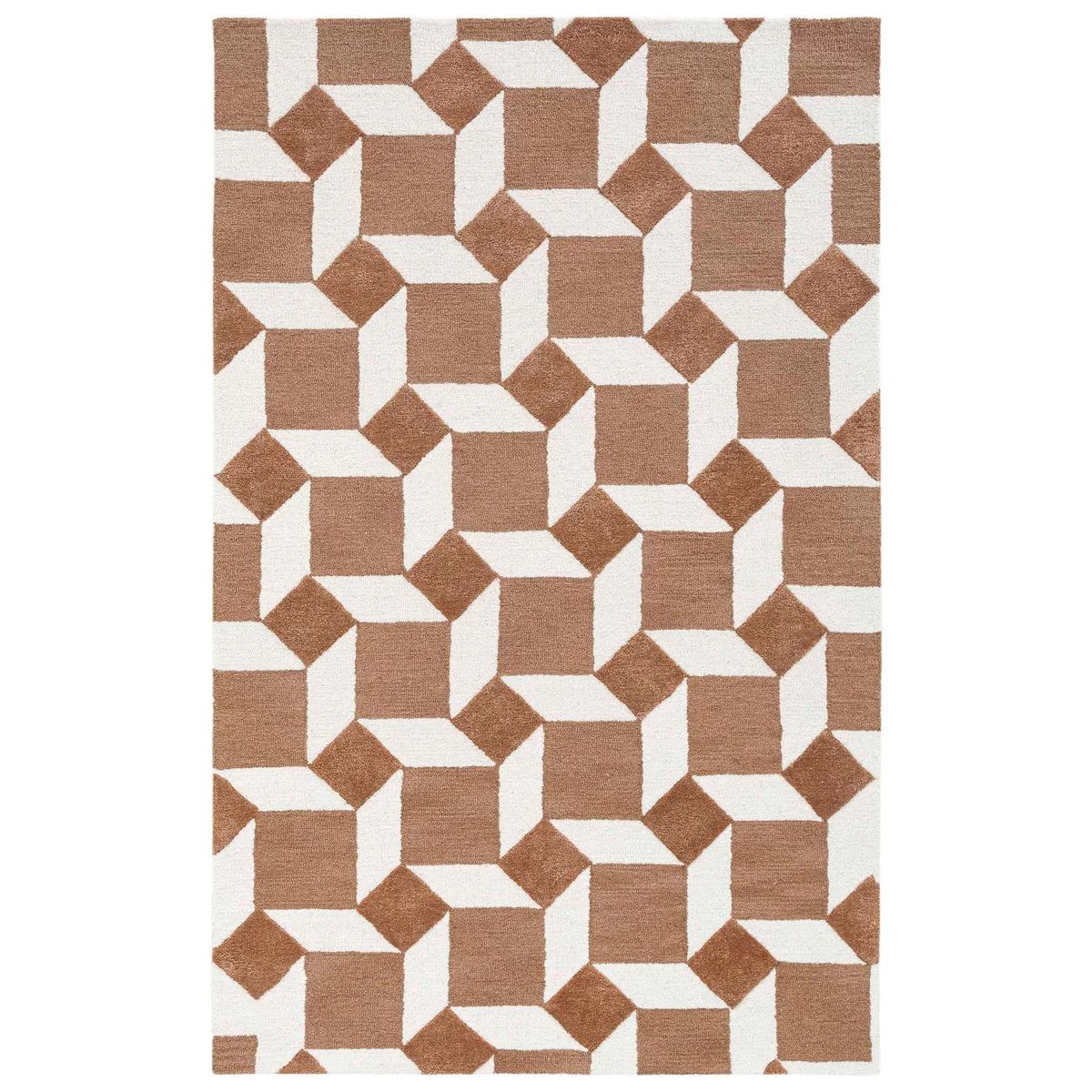 Obeetee Retro Hand Tufted Wool Area Rug, Nova Rust, Rug Size: 7 ft. 9 in. by 9 ft. 9 in. - Image 6