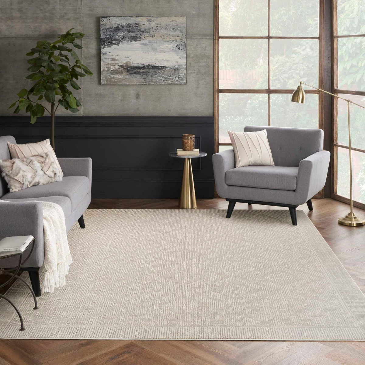 Nourison Arctic Area Rug Collection, Lumi, Rug Size: 5 ft. 3 in. by 7 ft. 3 in.