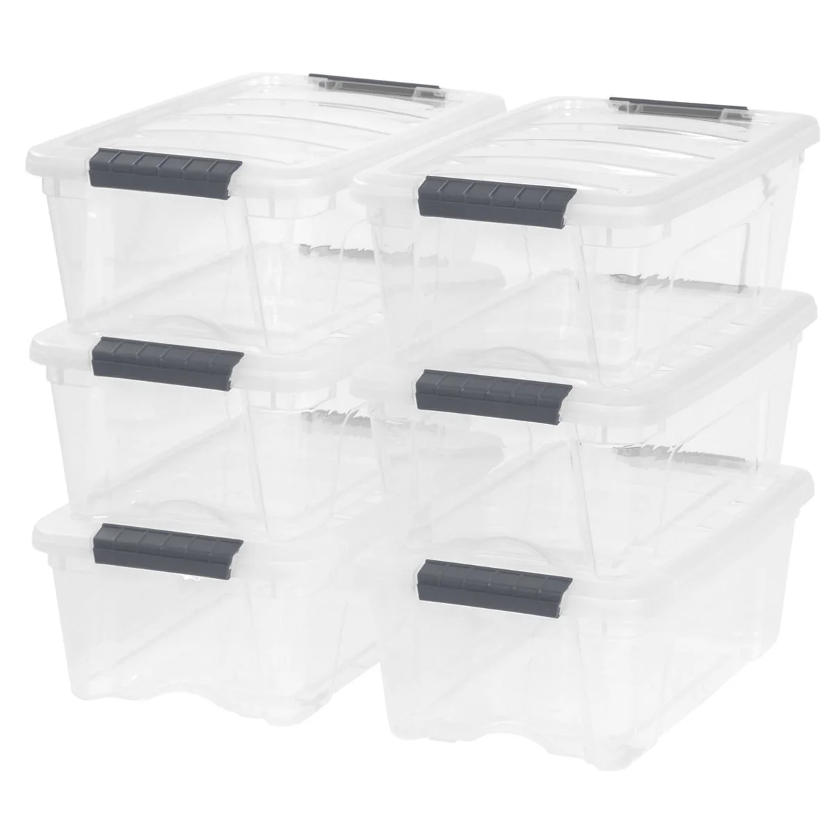IRIS 12.9 Quart Buckle Up Storage Bin, 6-pack - Image 2