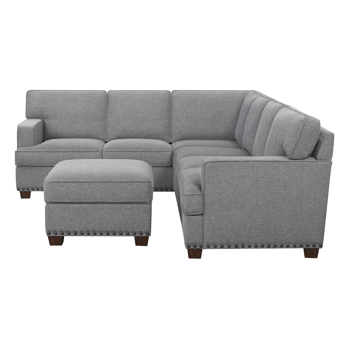 Thomasville Emilee Fabric Sectional with Storage Ottoman - Image 2