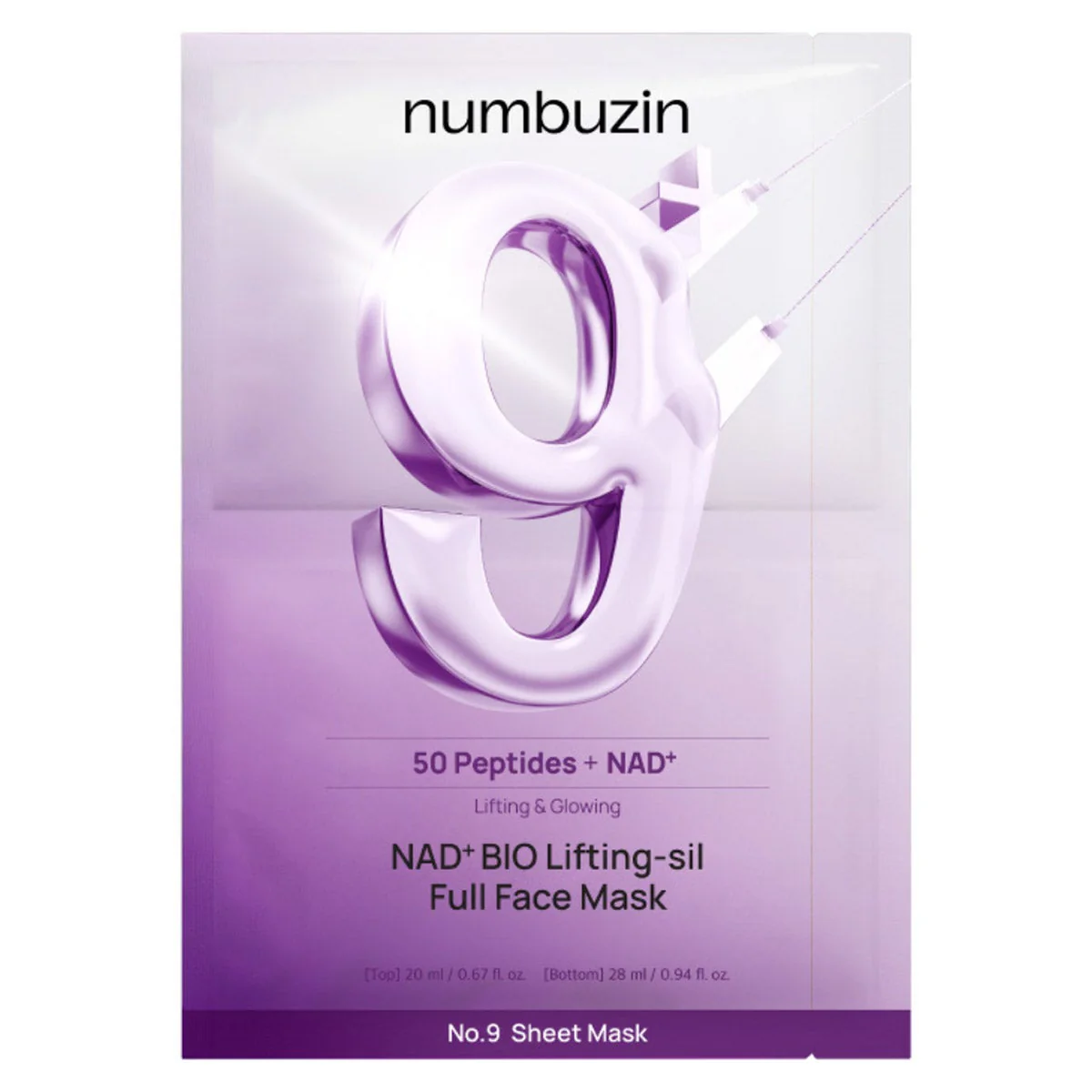 Numbuzin No. 9 Sheet Mask NAD+ Bio Lifting 16-count - Image 2