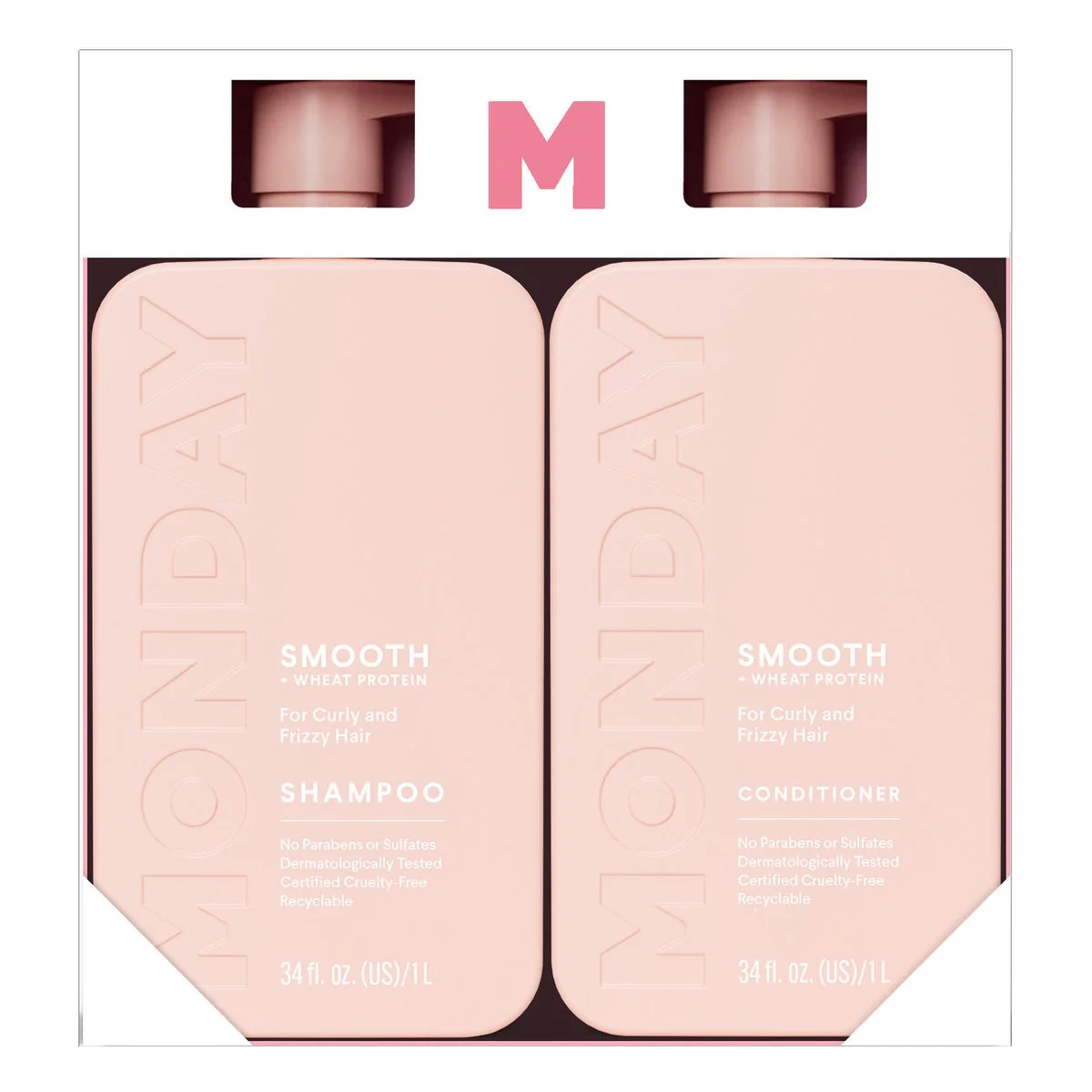 NEW - MONDAY Haircare SMOOTH Shampoo and Conditioner Set, 34 fl oz Each
