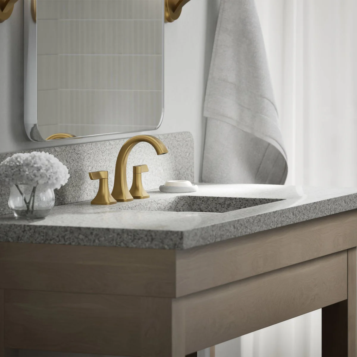 New - Kohler Riverly Widespread Bathroom Sink Faucet Gold - Image 5