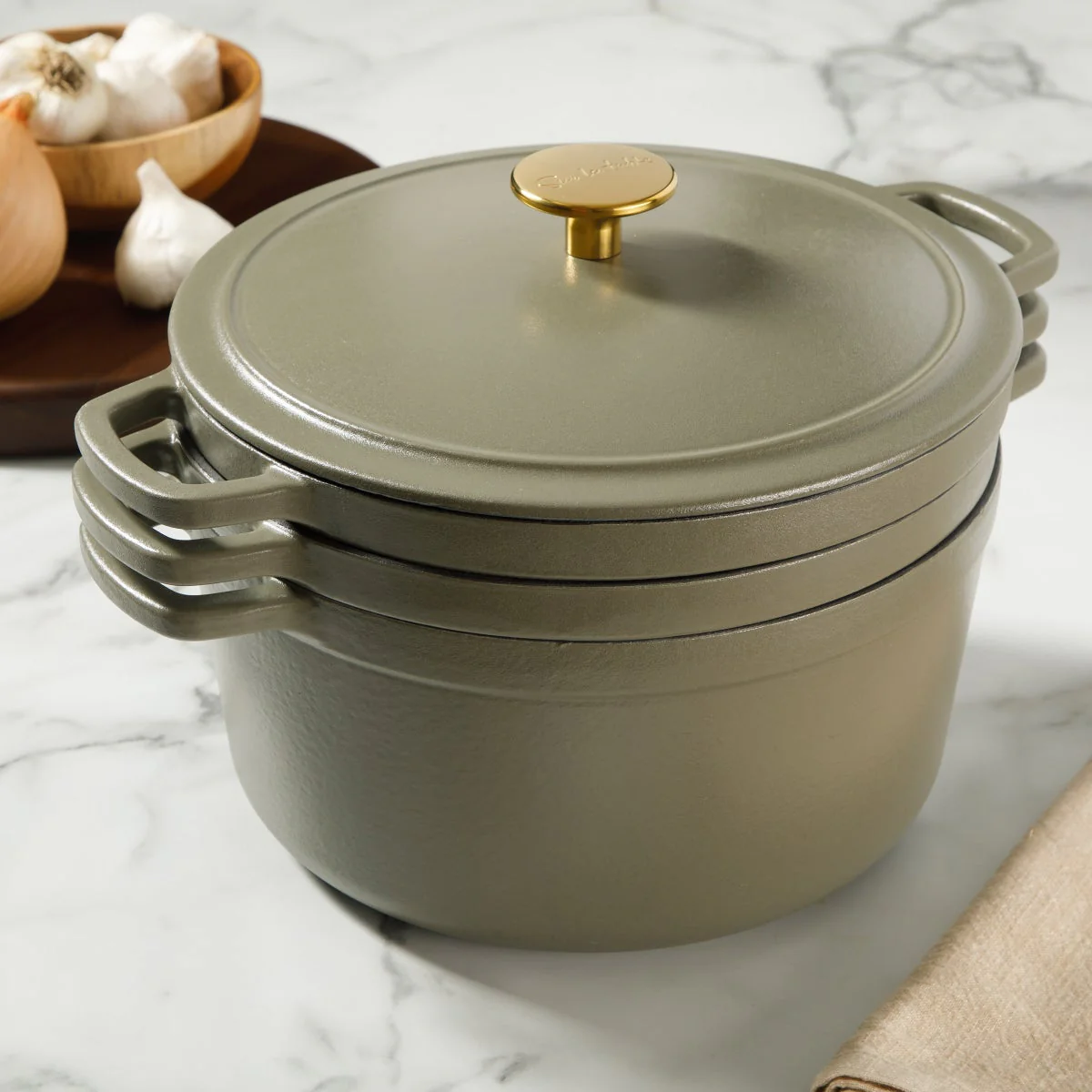 Sur La Table Enameled Cast Iron Stackable Cookware Set - Image 2