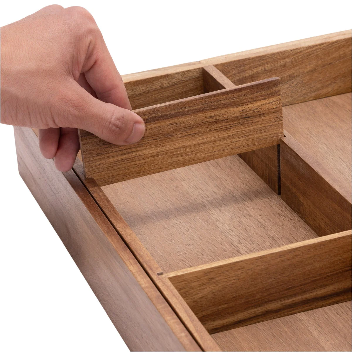 NEW - Seville Classics 9-piece Acacia Organizer Starter Set - Image 7