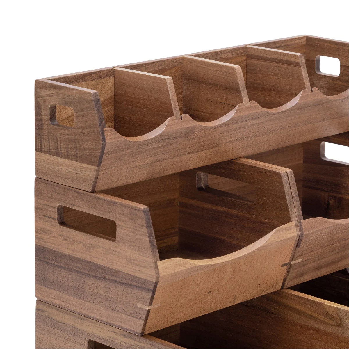Seville Classics Acacia Stacking Bins, 4 piece - Image 6