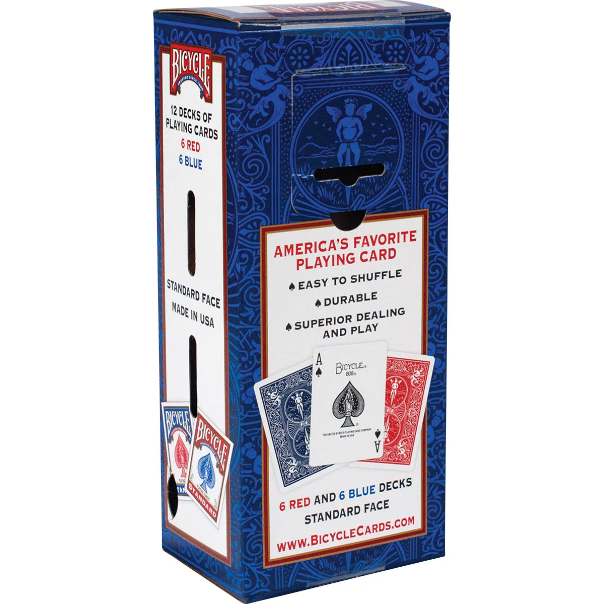 NEW - Bicycle Standard Playing Cards, 12 Red and Blue Decks - Image 2