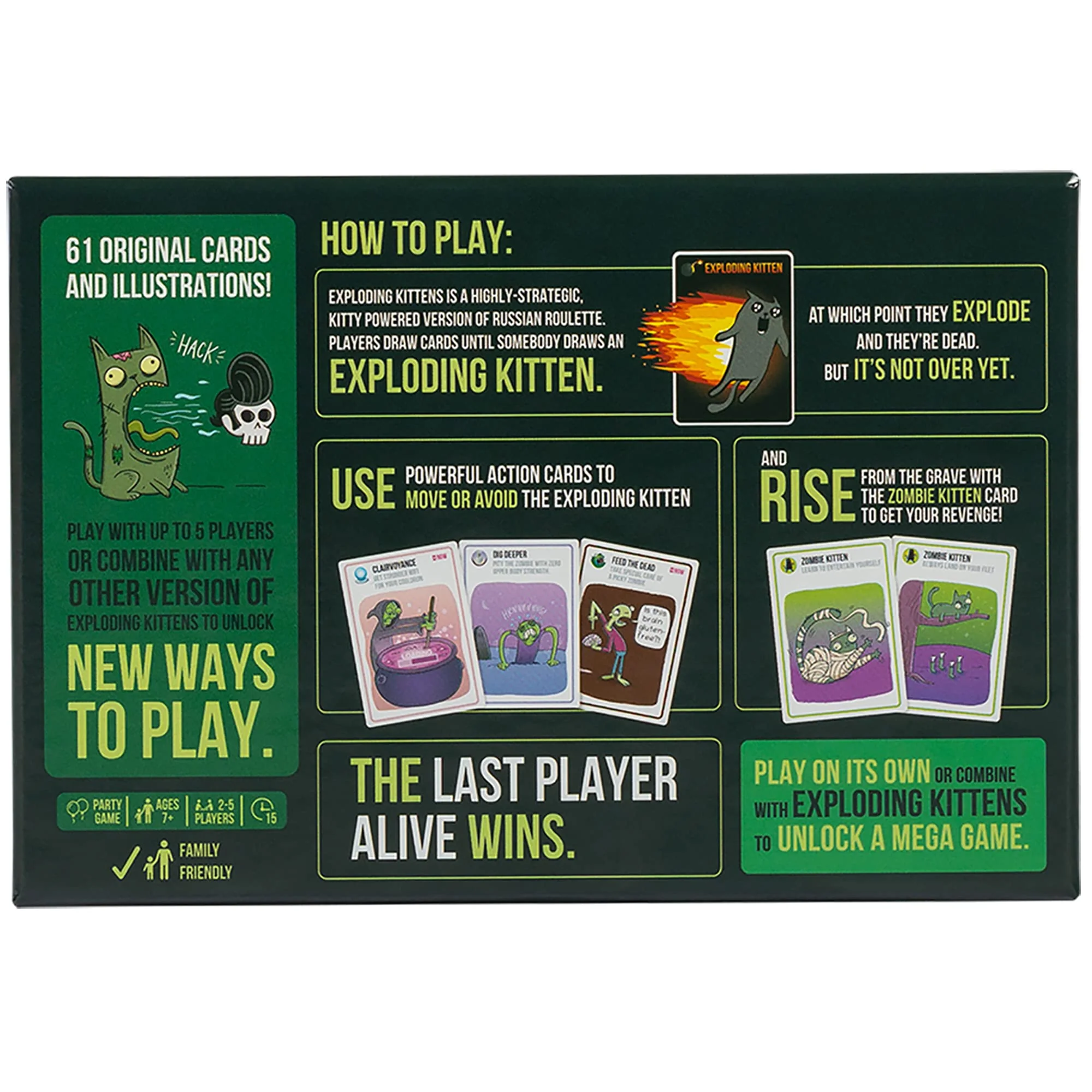 Exploding Kittens Zombie Kittens 2-5 Players - Ages 7+ - 15 Minutes to Play - High Stakes Zombie Card Game - Party Game, Family Game Night, Kid and Adult Card Game - Image 4