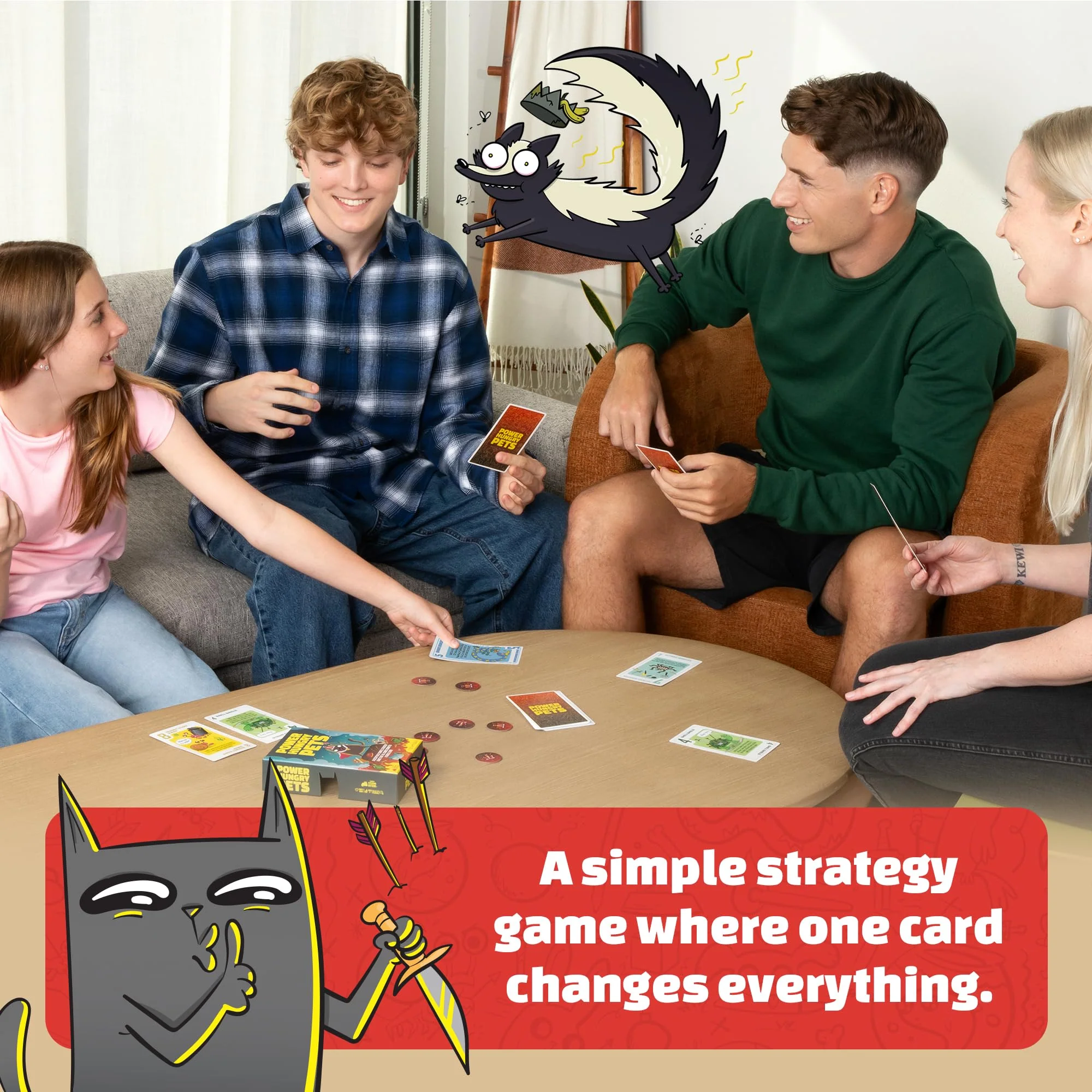 Exploding Kittens Power Hungry Pets 2-6 Players - Ages 7+ - 15 Minutes to Play - Strategic and Simple Card Game - Party Game, Family Game Night, Kid and Adult Card Game - Image 4
