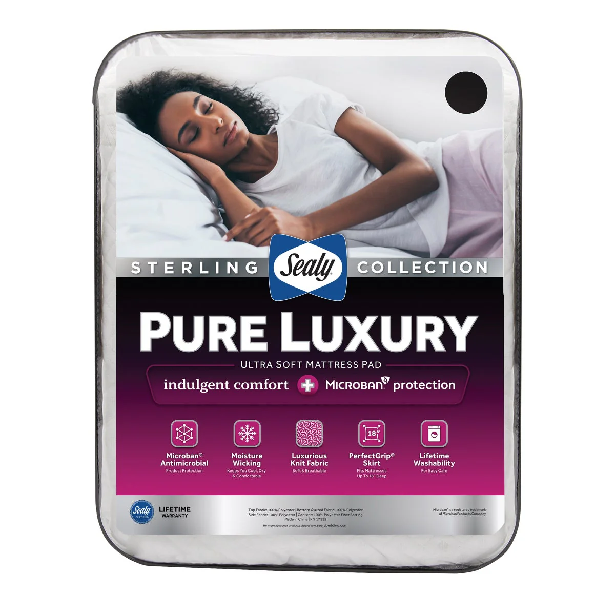 Sealy Sterling Collection Pure Luxury Mattress Pad - Image 3