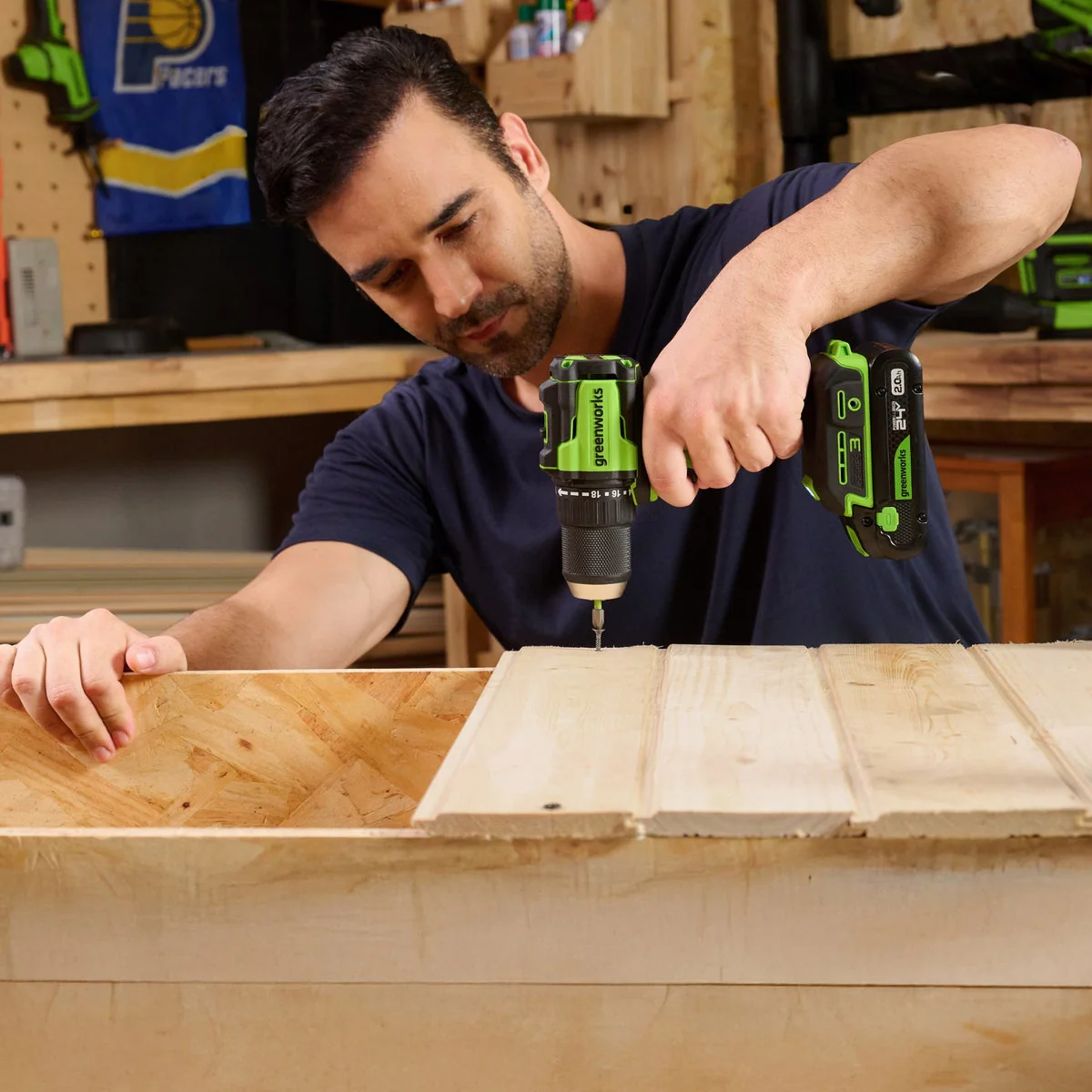 Greenworks 24V Drill & Impact Driver 2x2Ah Battery, 4Ah Battery, Charger - Image 2