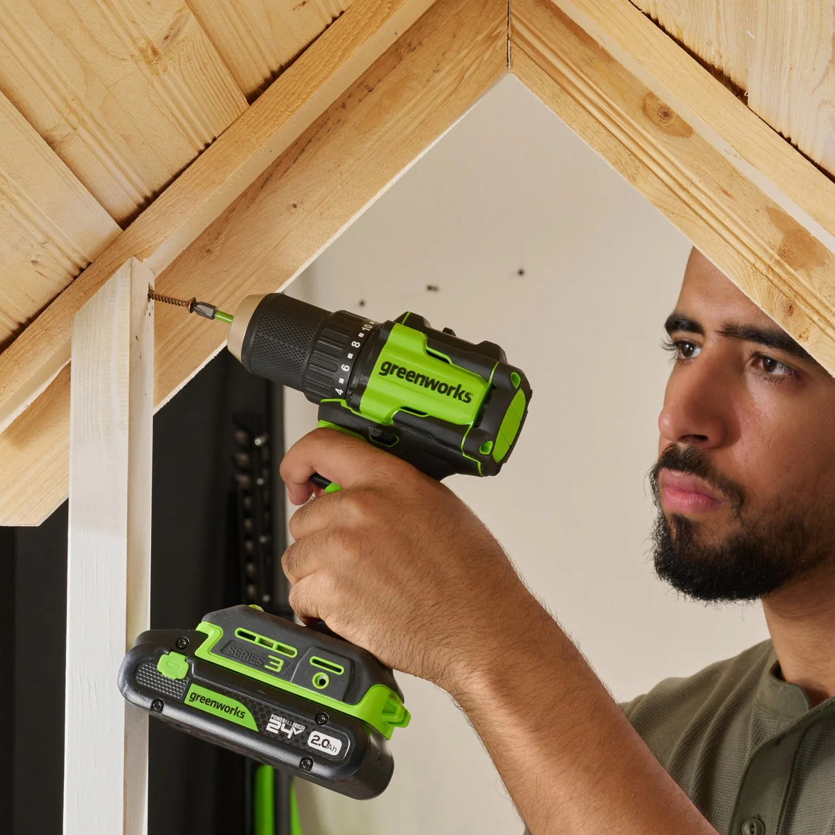 Greenworks 24V Drill & Impact Driver 2x2Ah Battery, 4Ah Battery, Charger - Image 3