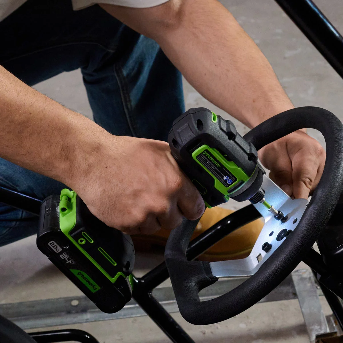Greenworks 24V Drill & Impact Driver 2x2Ah Battery, 4Ah Battery, Charger - Image 6