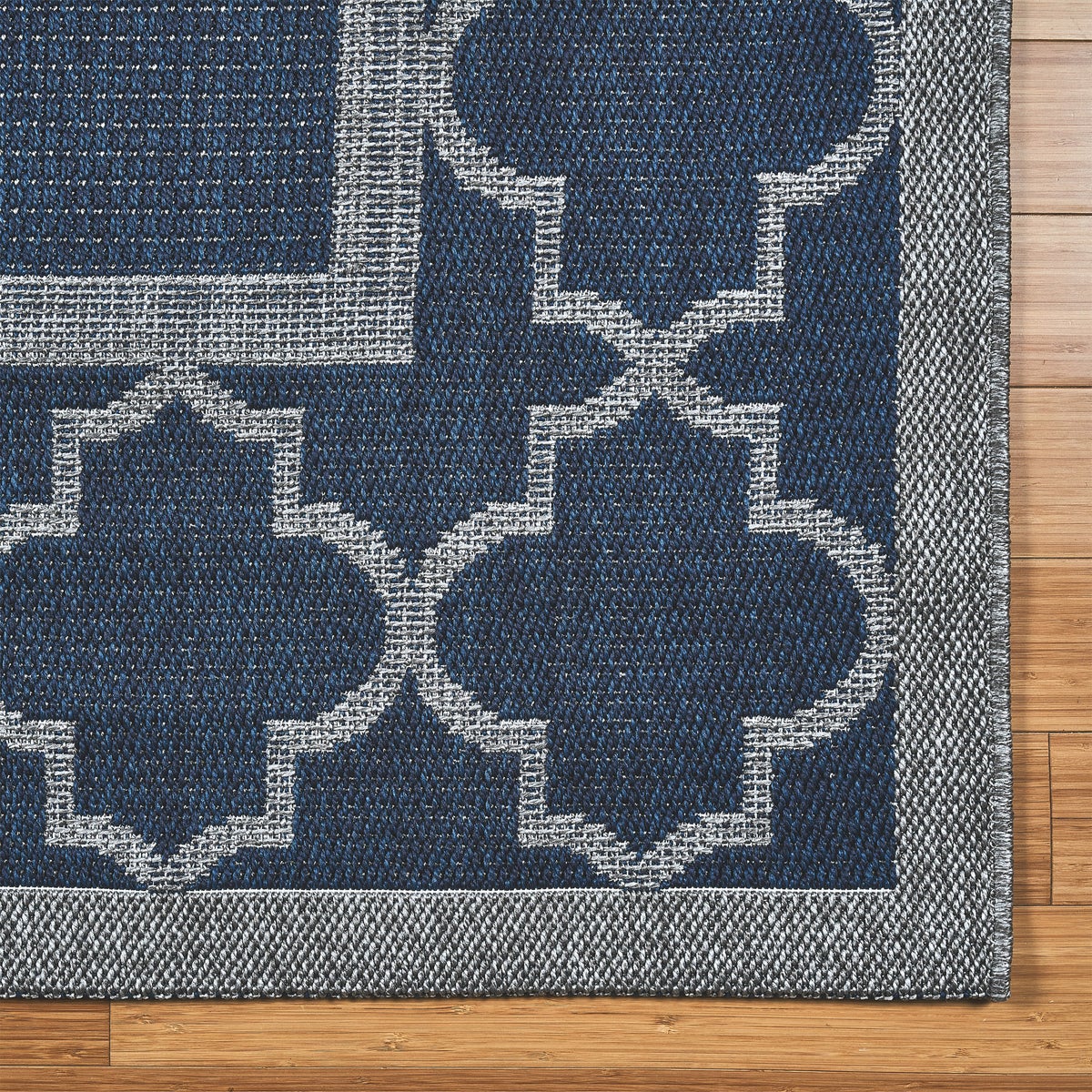Laguna Indoor/Outdoor Area Rug, Simeon Navy Gray, 6'6” x 9'6” - Image 2