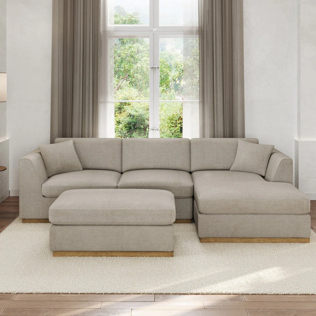 Henredon Caley Reversible Sofa Chaise with Ottoman - Image 3
