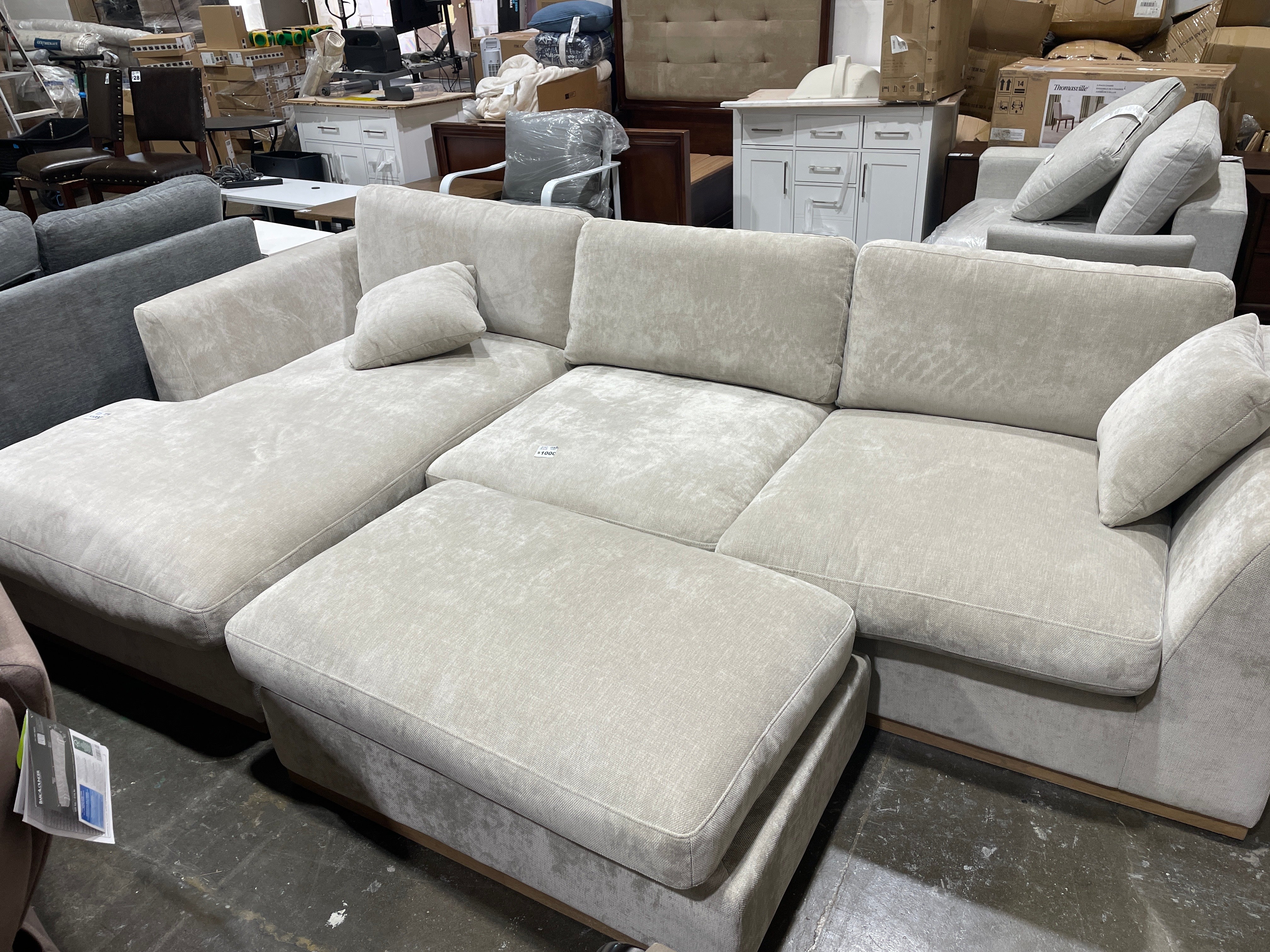 Henredon Caley Reversible Sofa Chaise with Ottoman - Image 7