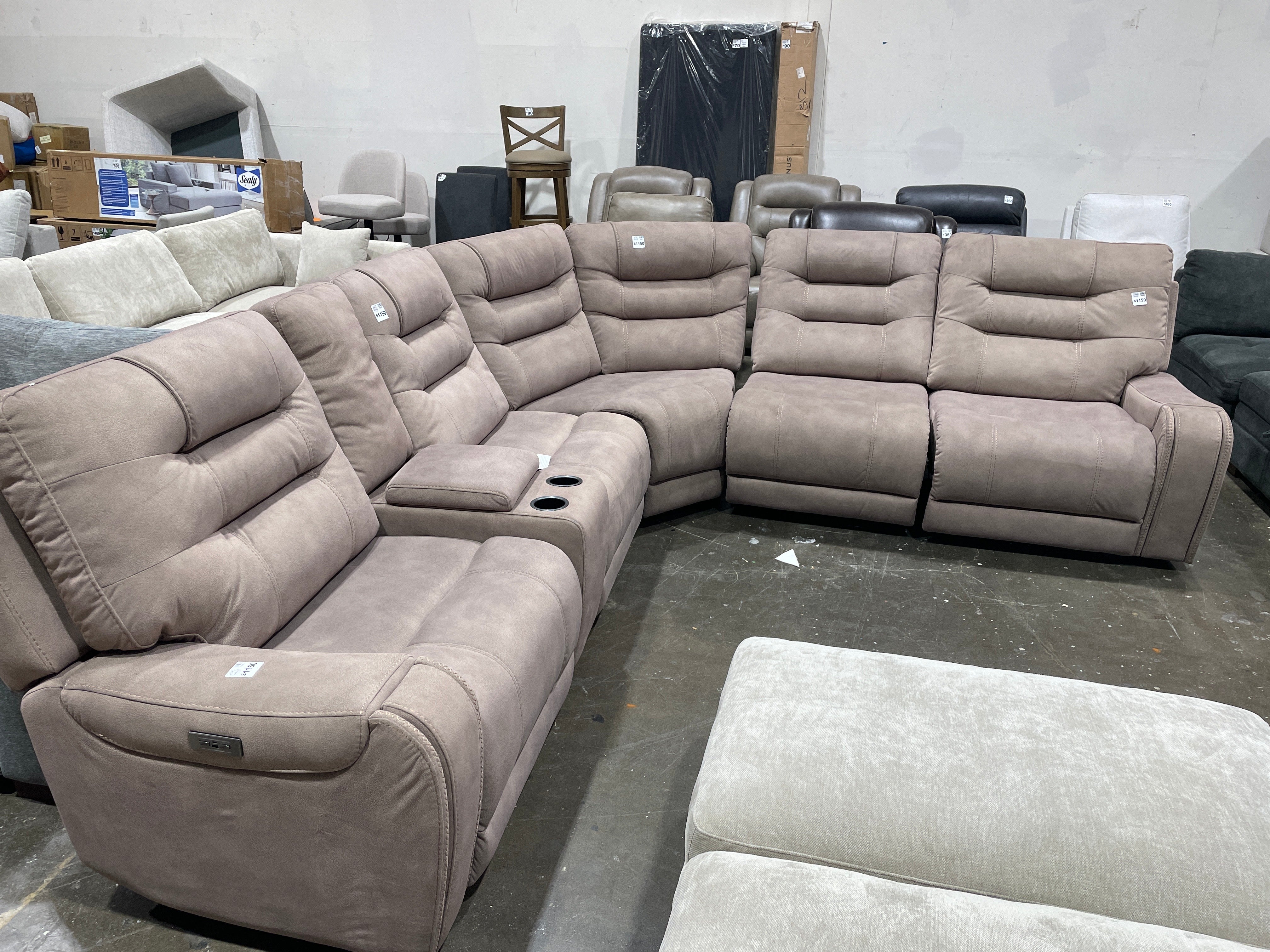 Barcalounger Carmelo Fabric Power Reclining Sectional with Power Headrests - Image 7
