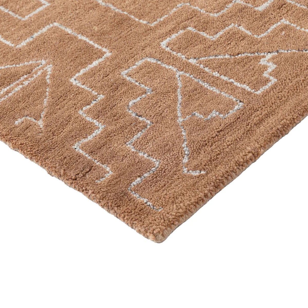 Obeetee Nomad Wool Area Rug Collection, Garima Rust, 5'x8' - Image 3