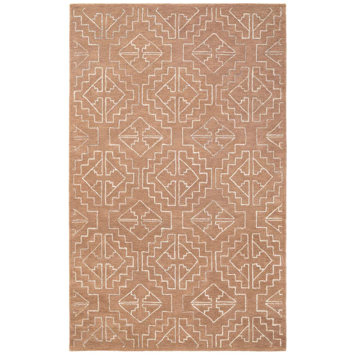 Obeetee Nomad Wool Area Rug Collection, Garima Rust, 5'x8' - Image 6