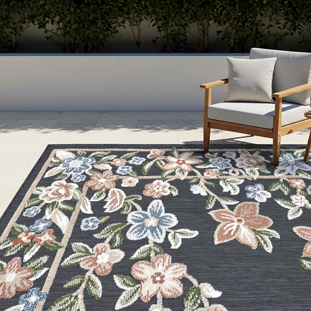 Laguna Indoor/Outdoor Area Rug, Beta Black, 7'10" x 10' - Image 2