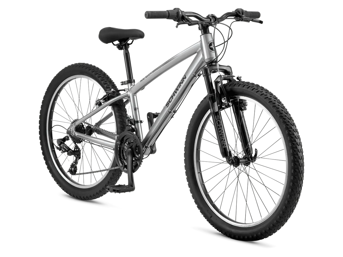 Schwinn Ranger Mountain Bike, 24 Inch Wheel, 21 Speeds, Silver - Image 3