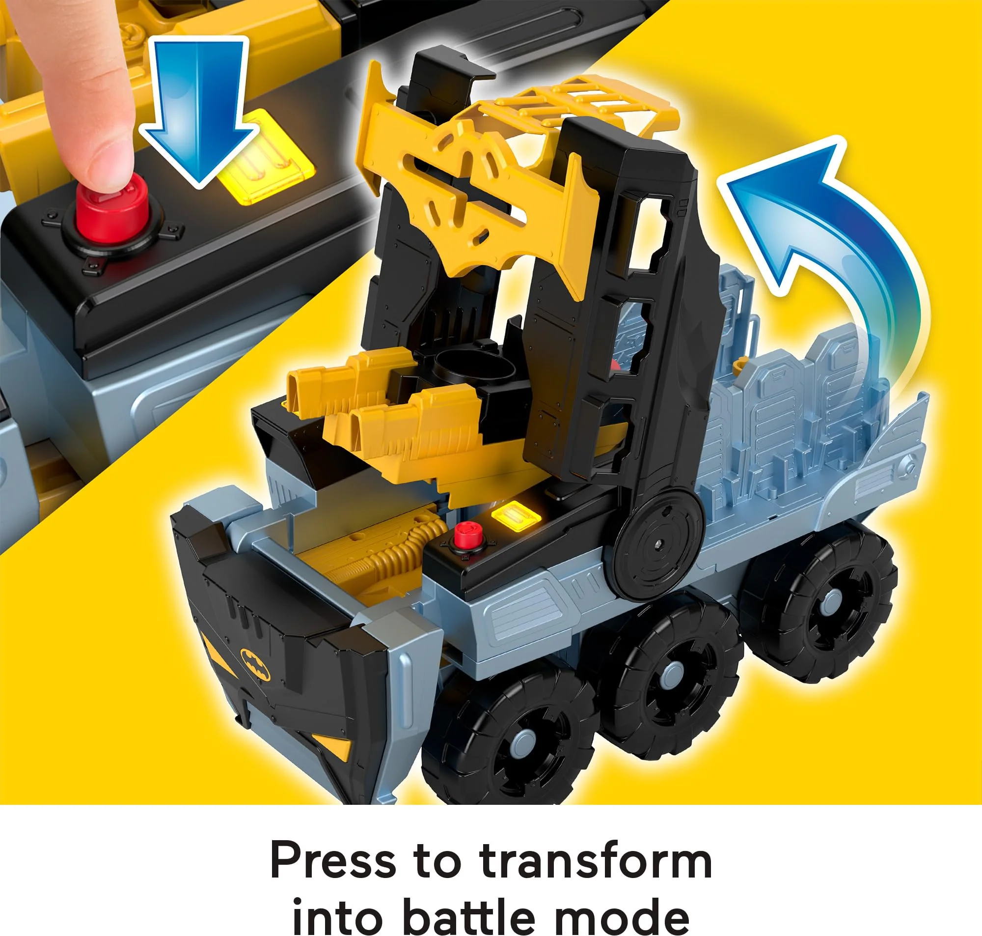 Fisher-Price Imaginext DC Super Friends Batman Toys Transforming Bat-Tank with Lights Sounds Figure & Projectiles for Preschool Kids Ages 3+ Years - Image 4