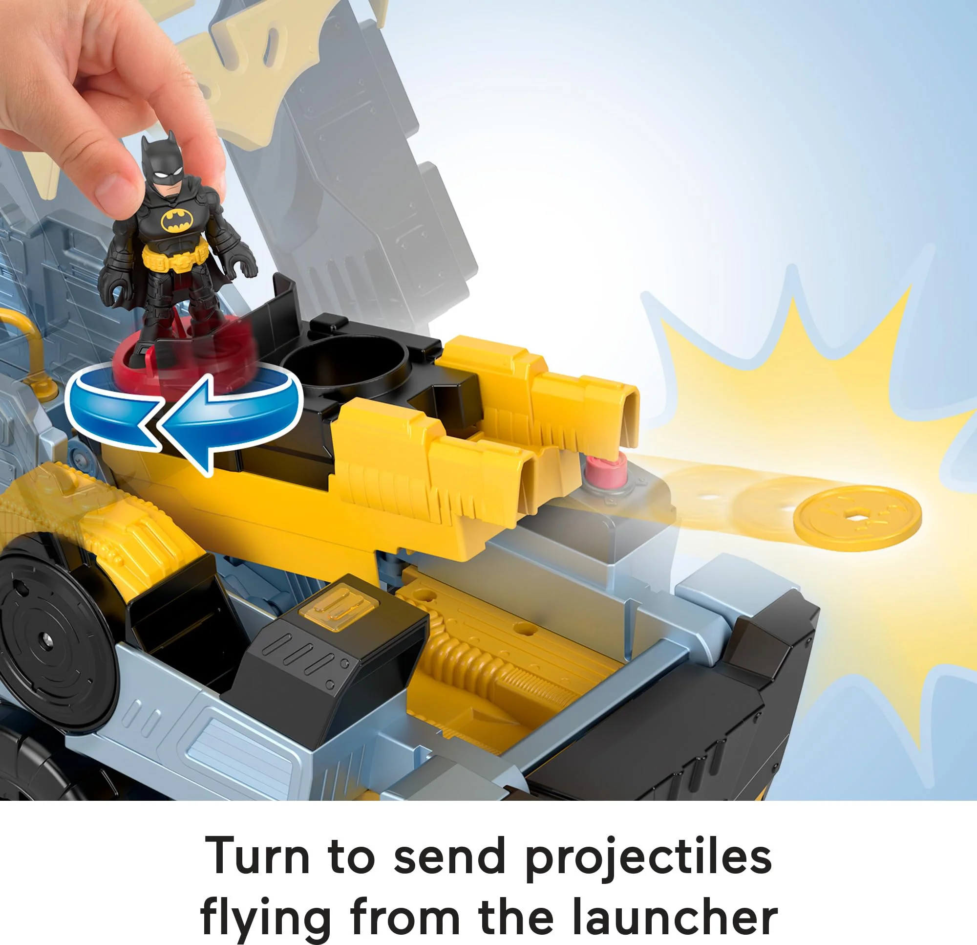 Fisher-Price Imaginext DC Super Friends Batman Toys Transforming Bat-Tank with Lights Sounds Figure & Projectiles for Preschool Kids Ages 3+ Years - Image 5
