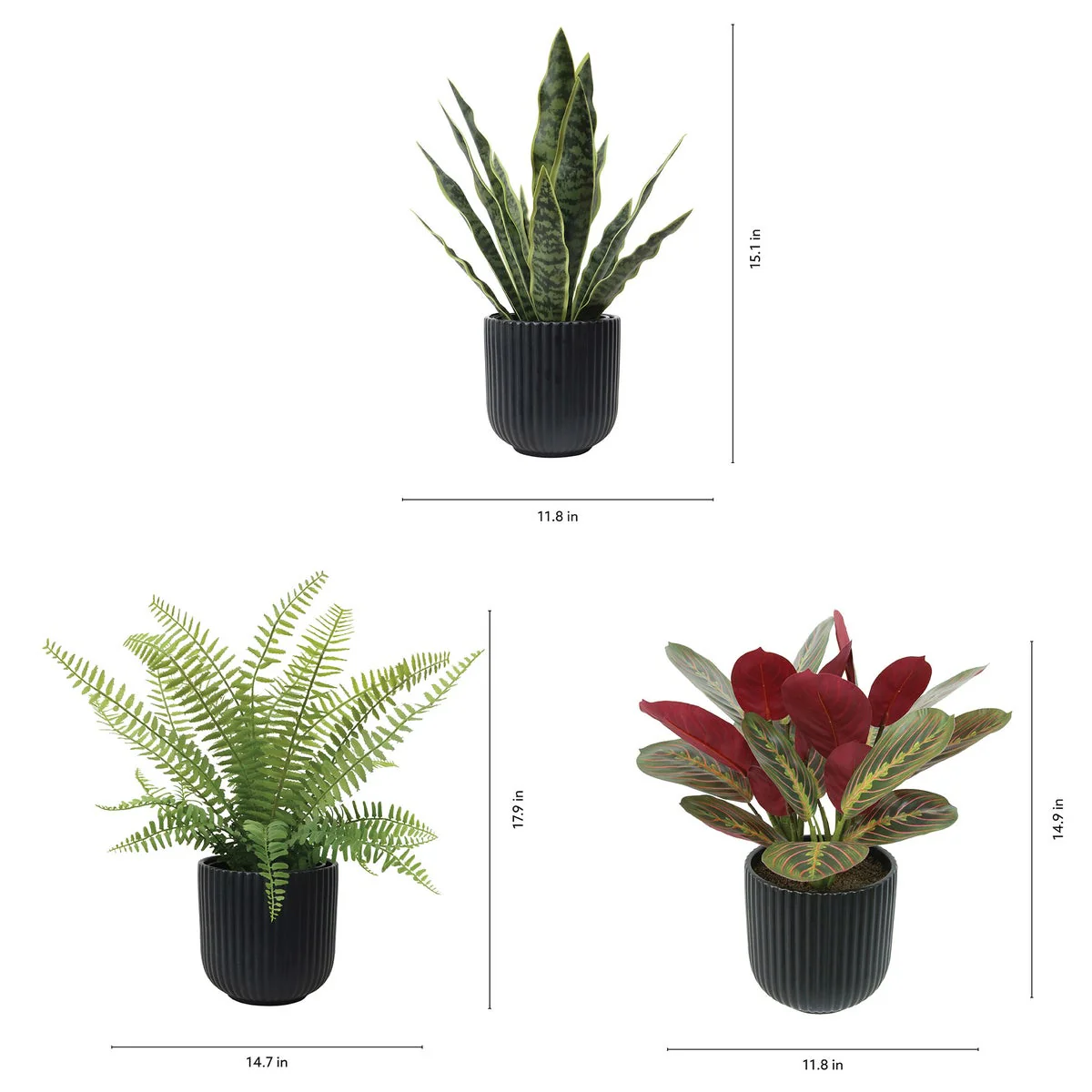 Faux Decorative Plant Trio - Image 2