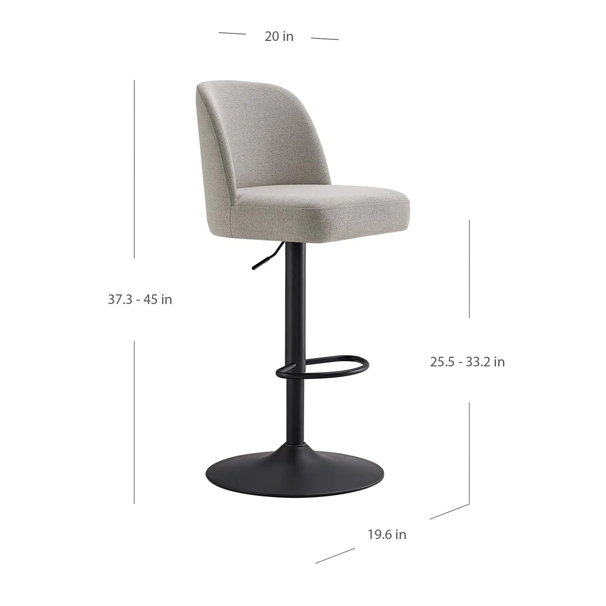 Highland Gas-lift Adjustable Stool - Image 2