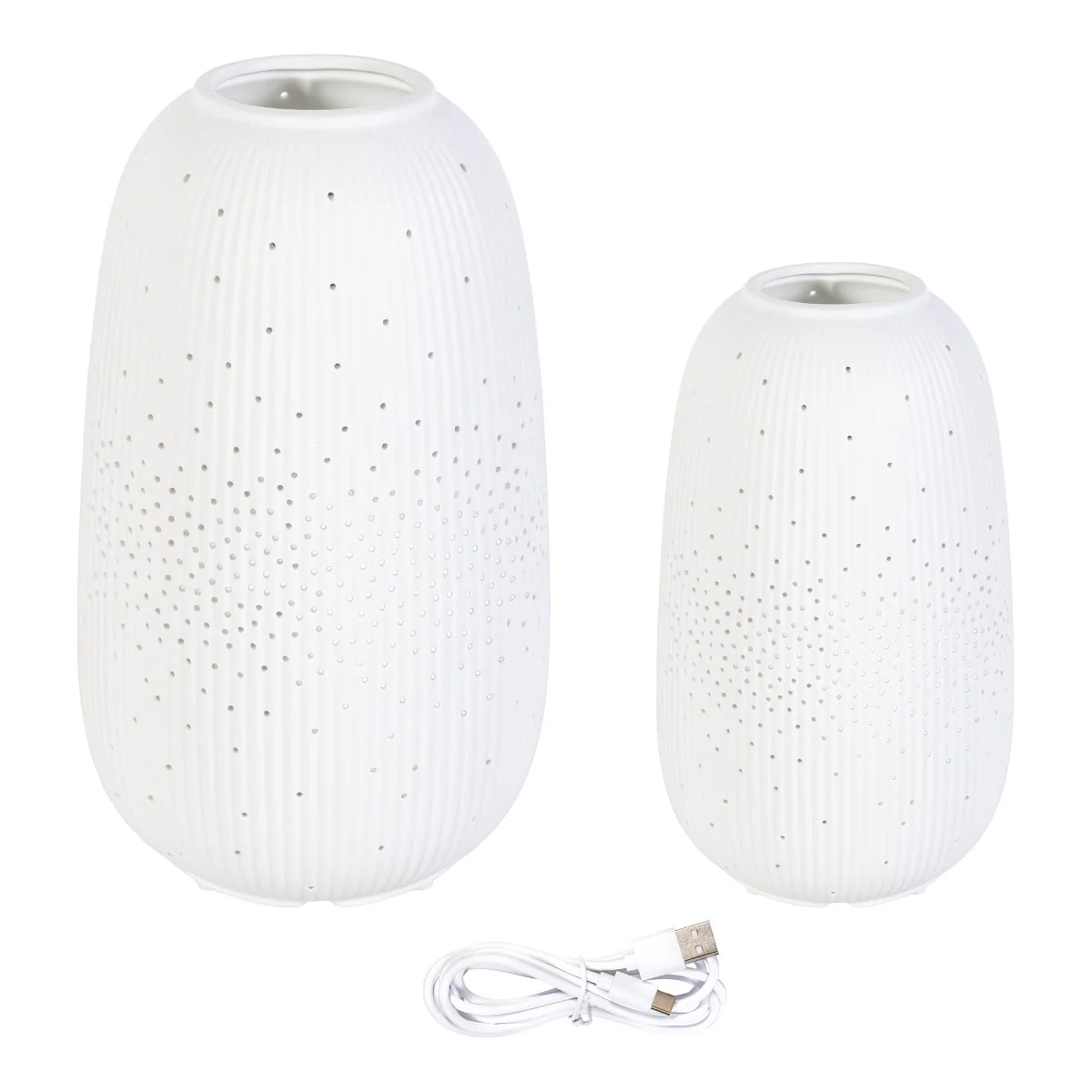 Evergreen LED Porcelain Lantern, Set of 2 - Image 2