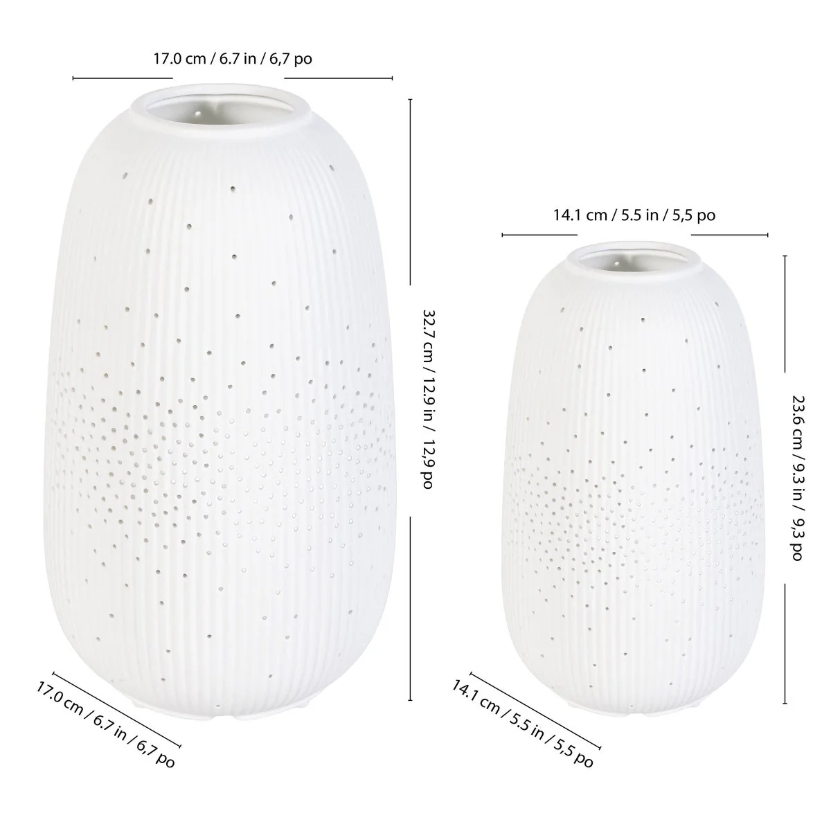 Evergreen LED Porcelain Lantern, Set of 2 - Image 3